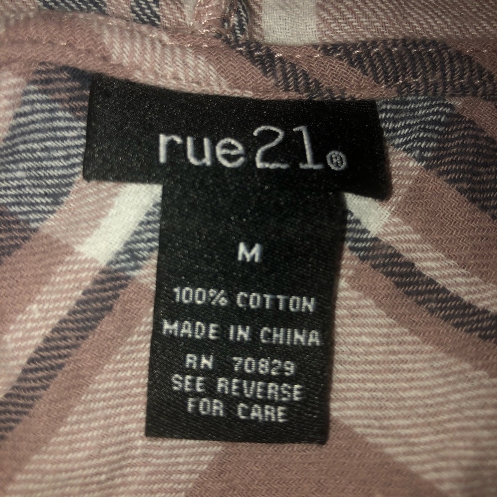 Rue 21 Long Sleeve Tie-Front Plaid Hoodie Top - Picture 10 of 10
